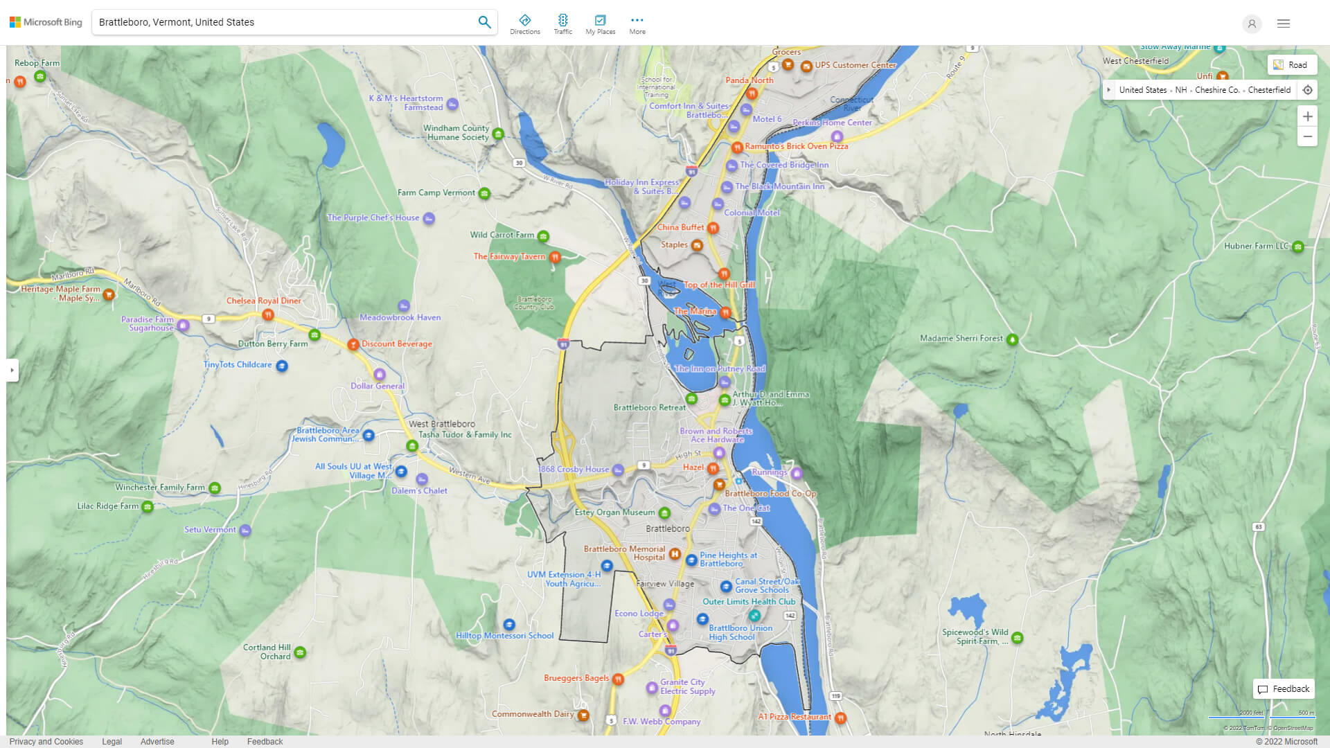 Brattleboro Detailed Map